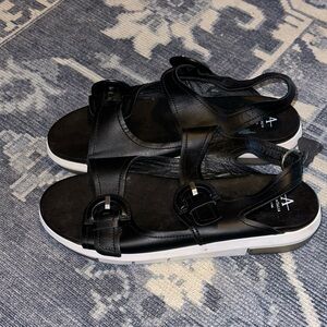 Aquatalia two strap black sandals new without tags size 11